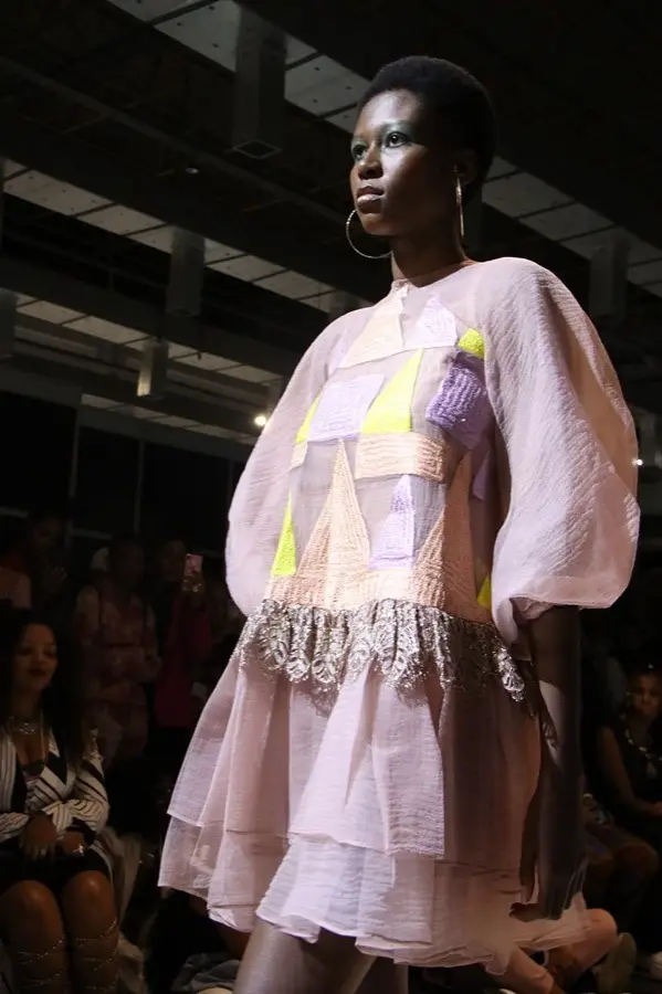 Blush layered organza dress